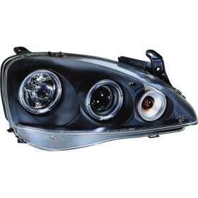 Jeu de phares pour Opel Corsa C 35 portes 20002004  Noir  avec AngelEyes