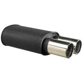 Echappement Sport Acier Universel  2x90mm Rond  Raccord 635mm