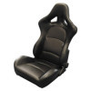 Siège sport BS2  Cuir synthétique noir  Dossier en polyester réglable des deux côtés  y compris les toboggans