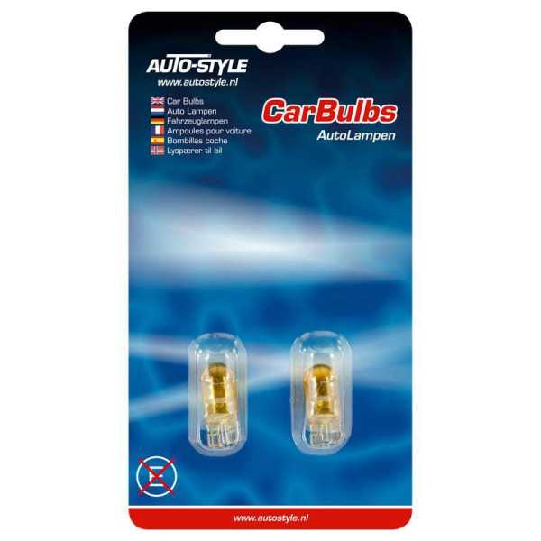 T10 12V5W Ampoules 12V Jaune Revêtement lot de 2 pièces | AutoStyle...