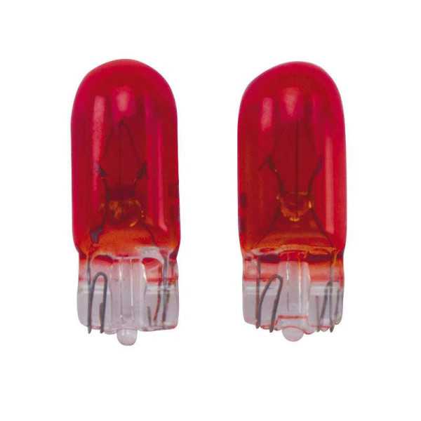 T10 12V5W Ampoules 12V Rouge Revêtement lot de 2 pièces