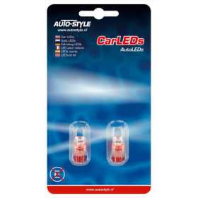 Ampoules LED T8 12V Rouge Grand Angle lot de 2 pièces | AutoStyle |...