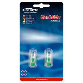 Ampoules LED T8 12V Vert Grand Angle lot de 2 pièces | AutoStyle | ...