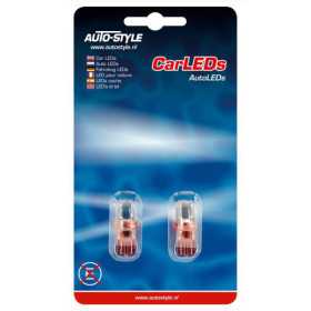 Ampoules LED T10 12V Rouge lot de 2 pièces | AutoStyle | Ampoule LED