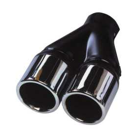 Enjoliveur déchappement AcierChrome  2x rond 70mm  longueur 200mm  raccord 50mm