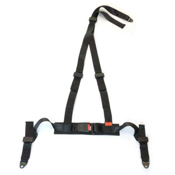 Ceinture de sport de course 3 points noire  marque E 2 pouces