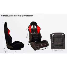 Siège sport Zandvoort Bleu Dossier fixe y compris les toboggans | A...