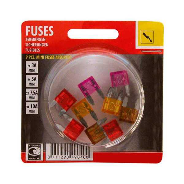 Assortiment de mini fusibles à lame 9 pièces