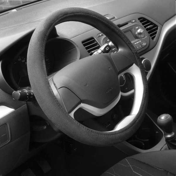 Couvre volant universel daim noir | AutoStyle | Couvre Volant