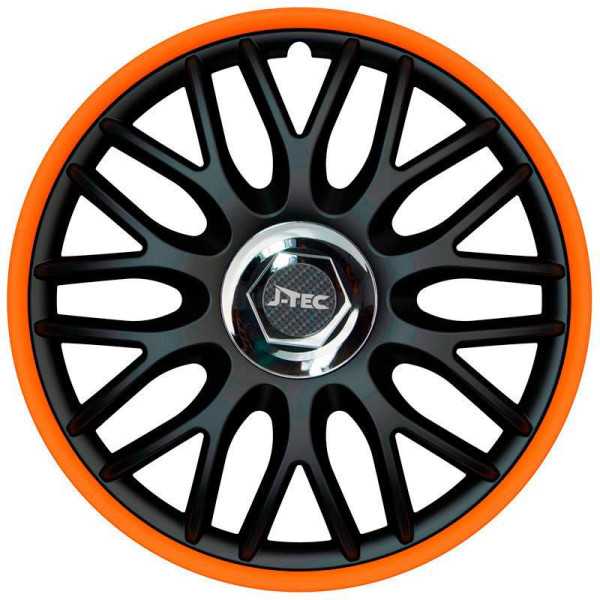 Jeu denjoliveurs JTec 4 pièces Orden R 16 pouces noirorange  anneau chromé