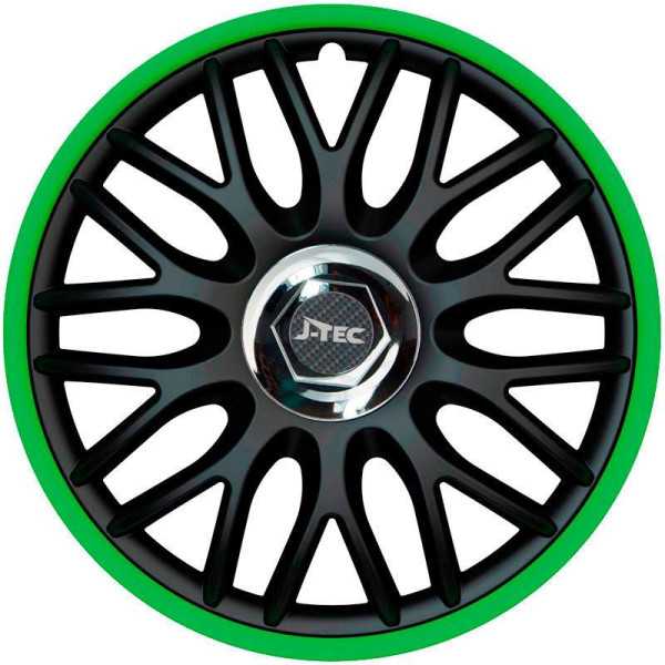 Jeu denjoliveurs JTec 4 pièces Orden R 16 pouces noirvert  anneau chromé