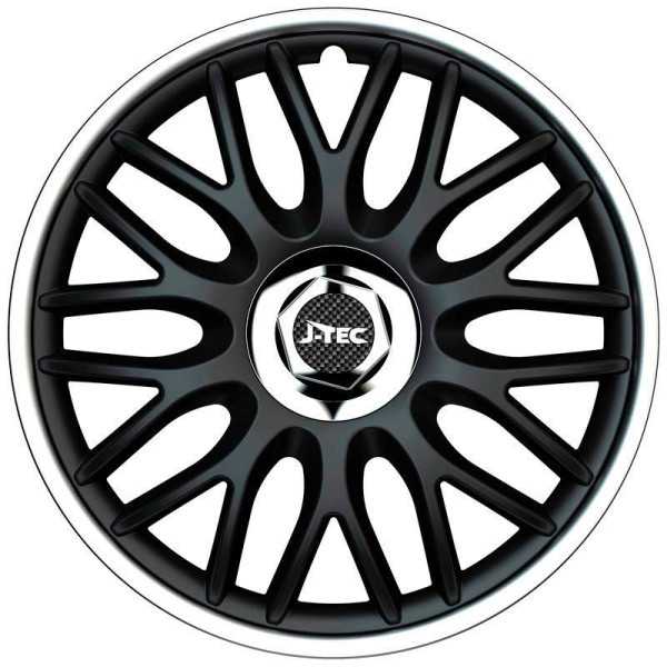 Jeu denjoliveurs JTec 4 pièces Orden R 15 pouces noirargent  anneau chromé