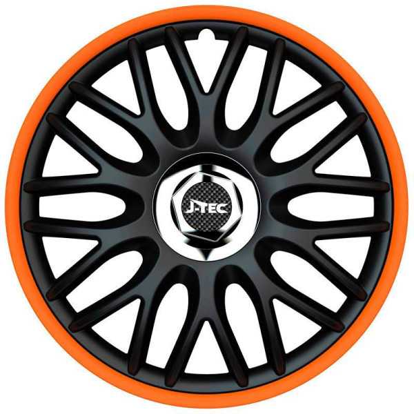 Jeu denjoliveurs JTec 4 pièces Orden R 15 pouces noirorange  bague chromée