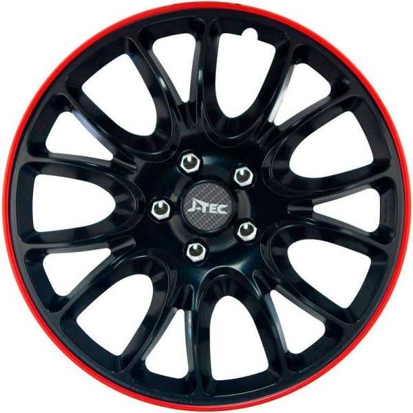 Jeu denjoliveurs JTec 4 pièces Hero GTR Jante noirerouge 13 pouces