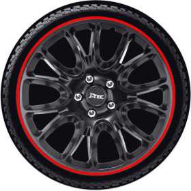 Jeu denjoliveurs JTec 4 pièces Hero GTR Jante noirerouge 13 pouces ...