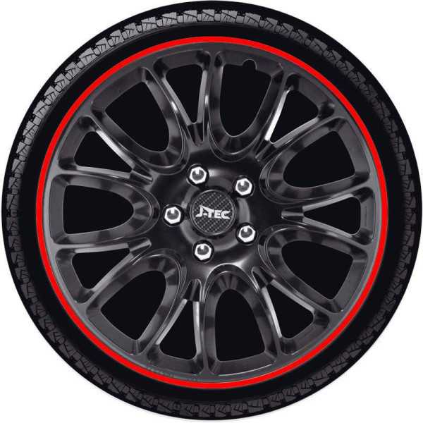 Jeu denjoliveurs JTec 4 pièces Hero GTR Jante noirerouge 13 pouces ...