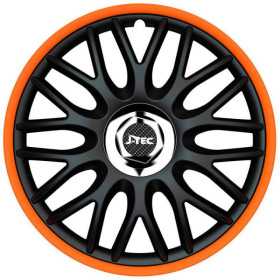 Jeu denjoliveurs JTec 4 pièces Orden R 13 pouces noirorange  anneau chromé