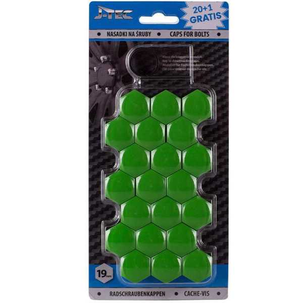Jeu de capuchons universels pour écrous de roue Plastique vert 19mm...