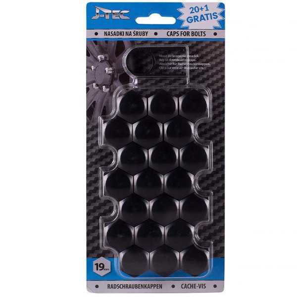 Jeu de capuchons universels pour écrous de roue  Plastique noir  19mm  jeu de 201 pièces