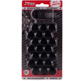 Jeu de capuchons universels pour écrous de roue  Plastique noir  17mm  jeu de 201 pièces