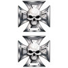Set dautocollants SkullBlackEyes en IronCross  2x 8x8cm