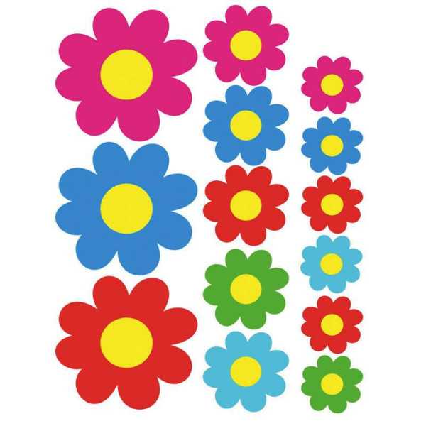 Feuille dautocollants Fleurs colorées  245x32x5cm