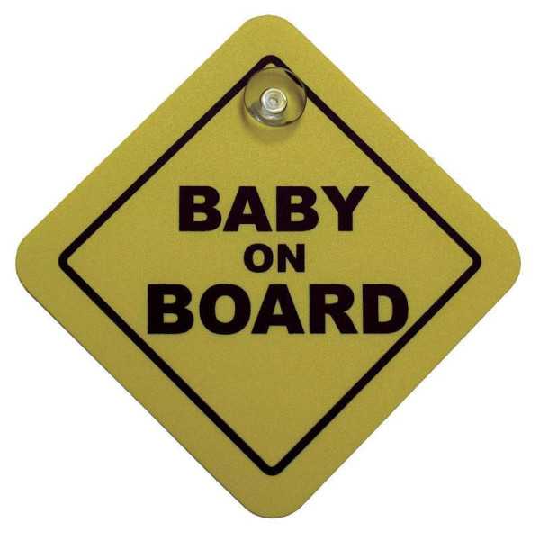 AutocollantPlaque Bébé à Bord  jaune  16x16cm