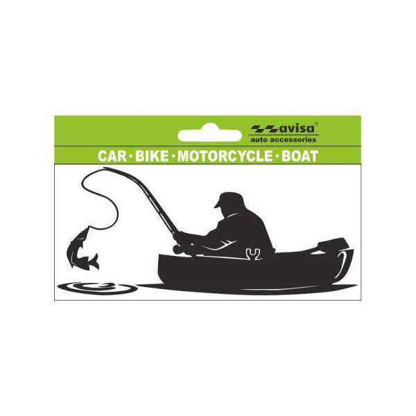 Autocollant AutoTattoo Pêcheur en Bateau  14x65cm