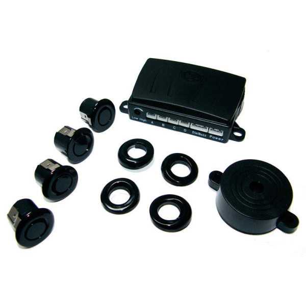 Radar de recul ParkSafe MultiAngle convient pour attelage avec 4 capteursbuzzer noirs brillants 1224V