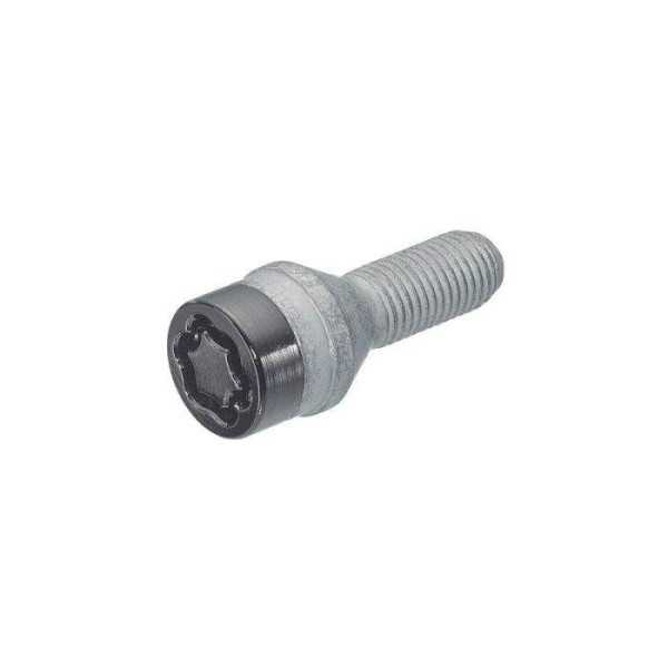 Jeu de boulons de carrosserie McGard M14x1.50 Noir  Conique  Longueur 25mm tête 17mm
