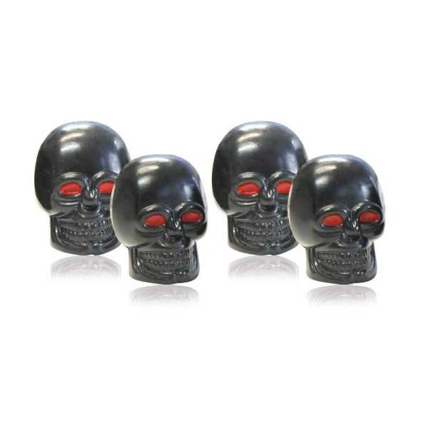Foliatec AirCaps set de bouchons de valve Skull noir yeux rouges