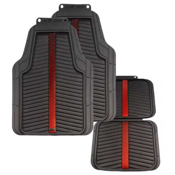 Red Bull Oracle Jeu de tapis de voiture universel 'Heavy Duty'  Set de 4 pièces  NoirRouge