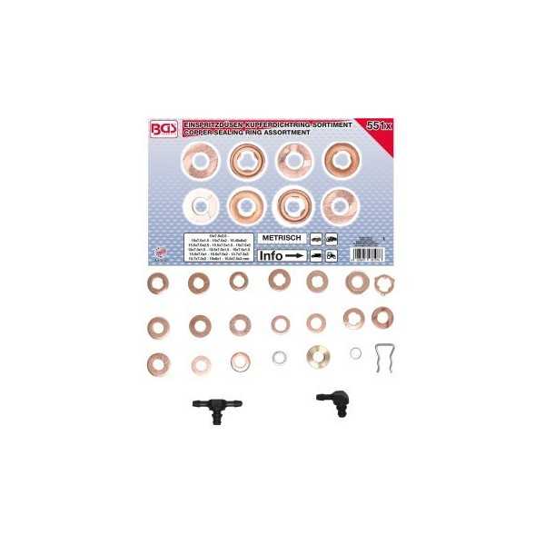 Assortiment de joints en cuivre pour injecteur 551 piÃ¨ces