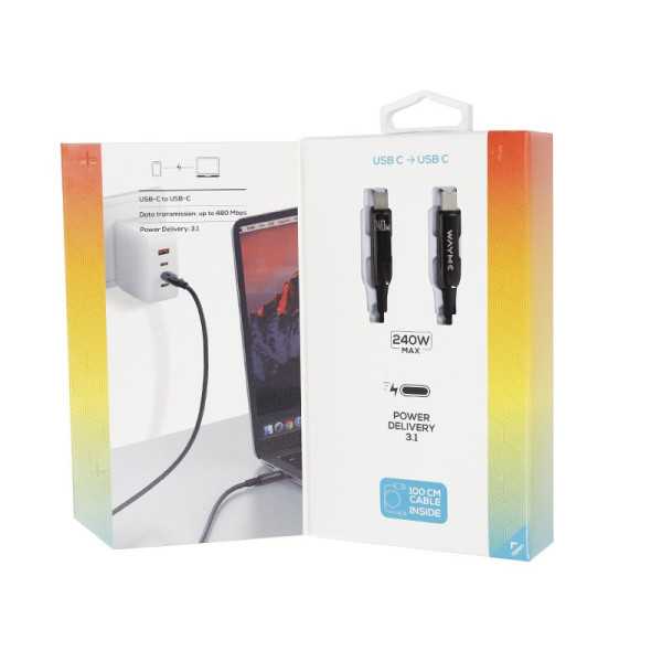 WAYME Câble de charge et de synchronisation, tressé en microfibre, ...