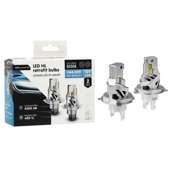 Ampoules VISION LED rétrofit H4/H19 HL 12V 35W 4200 lm 6000K, 2 piè...