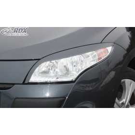 Caches phares RDX pour RENAULT Megane 3 (Z / 2008-2013) noir brilla...