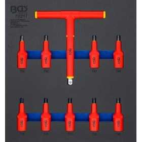 Insert de servante dâ€™atelier 2/3 : Jeu de douilles Ã  embouts VDE 12 5 mm 1/2" profil T pour Torx T20 T55 10 piÃ¨ces