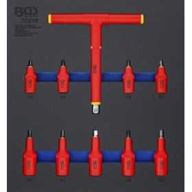 Insert de servante dâ€™atelier 2/3 : Jeu de douilles Ã  embouts VDE 10 mm 3/8" / 12 5 mm 1/2" 4 10 mm 10 piÃ¨ces