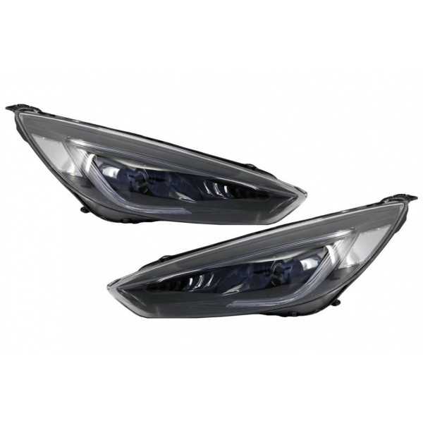 Phares LED DRL pour Ford Focus III Mk3 15-17 Bi-Xenon Look Dynamique Fluide