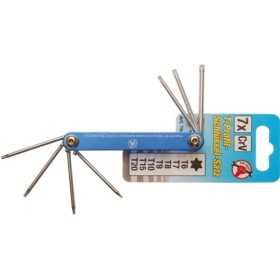 Jeu de clÃ©s repliables profil en T pour Torx T6 T20 7 piÃ¨ces