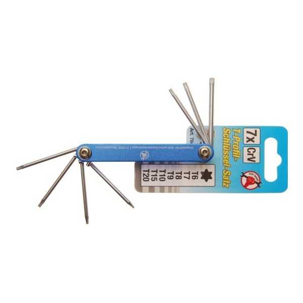 Jeu de clÃ©s repliables profil en T pour Torx T6 T20 7 piÃ¨ces