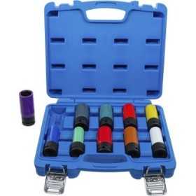 Jeu de douilles de puissance avec protection 12 5 mm 1/2" 15 â€“ 24 mm et vis de roue spÃ©ciales 10 piÃ¨ces