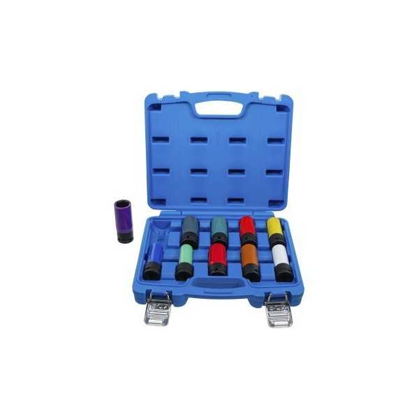 Jeu de douilles de puissance avec protection 12 5 mm 1/2" 15 â€“ 24 mm et vis de roue spÃ©ciales 10 piÃ¨ces