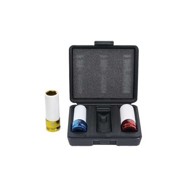 Jeu de douilles de puissance avec protection 12 5 mm 1/2" 17 / 19 / 21 mm 3 piÃ¨ces