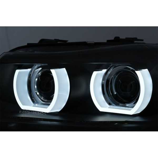 3D Angel Eyes LED DRL Xénon Phares pour BMW 3 E90 E91 LCI 2008-2011...