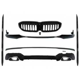 Kit Calandre Spoiler LÃ¨vre pour BMW 3 G20 G21 M340i Look Argent Embouts Silencieux