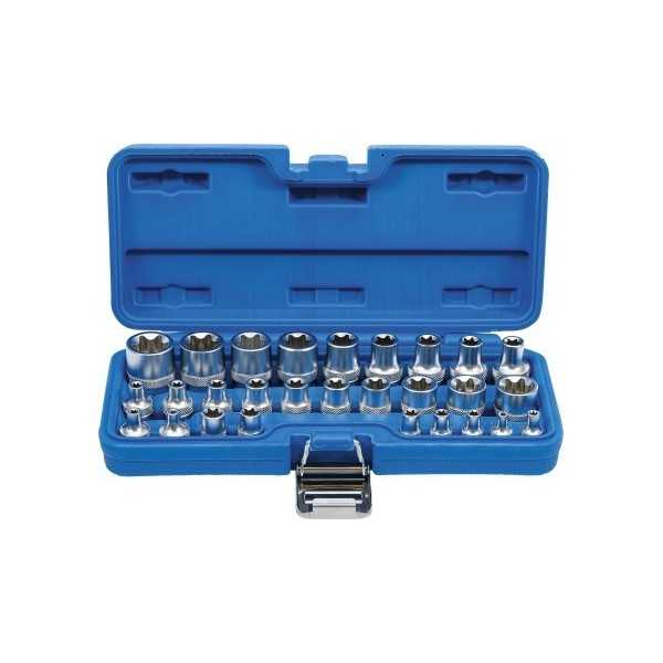 Jeu de Douilles 6 3 mm 1/4" / 12 5 mm 1/2" E4 E24 28 piÃ¨ces