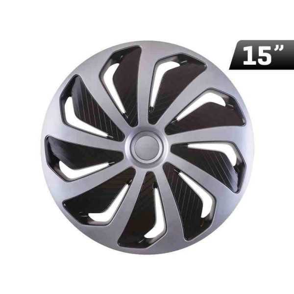 Enjoliveur Wind argent   noir 15 Pouces  1 pc.