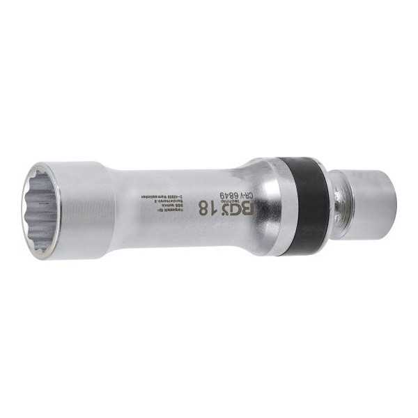 Douille articulÃ©e Ã  bougie douze pans avec ressort de retenue 18 mm