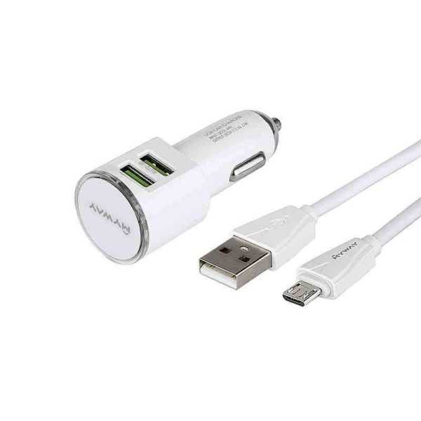 Chargeur MAWAY 12 24V 2x USB 3.4A   cÃ¢ble avec prise micro USB